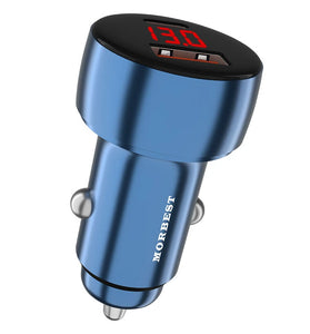 MORBEST C77CA 48W 2-Port USB PD Car Charger Adapter USB-A+USB-C PD QC Fast Charging with Red LED for iPhone 16 Pro 15 14 13 Pro Max for Samsung Galaxy Z Flip6 for Xiaomi MIX Fold4 for Huawei Mate XT