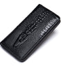 Ekphero Crocodile Print Men's Genuine Leather Wallet RFID Blocking Long Card Holder Purse Multi Card Slots Card Case Vintage Money Clip