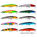 ZANLURE 10 Pcs 95mm 8.5g Fishing Lure Set Mini Fishing Hard Bait Minnow Floating Swing Crankbait Crazy Wobblers Crank Lures