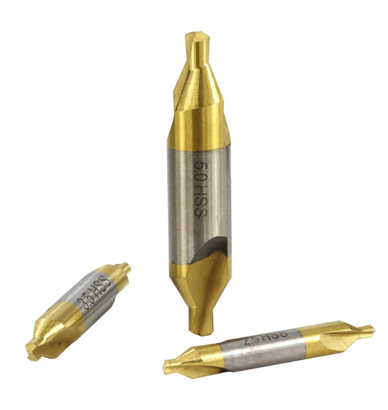 6PCS 1.0-5.0mm High-Speed Steel Center Drill Bits Set 60-Degree Countersink Lathe Metalworking Tools