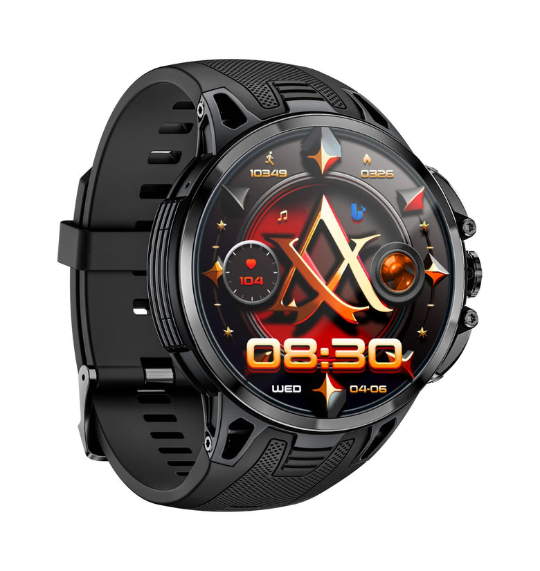 LOKMAT APPLLP 4 PRO 1.75-inch AMOLED Display with Pull-out Rotation Camera Heart Rate Blood Pressure Blood Oxygen Multi-sport Modes Music Playback GPS Positioning NFC Function 3G+32G 5G Network Smart Watch Phone