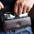 Hasp Reading Glasses Case Hung On the Belt Leather Waistpack Sunglasses Storage Box for Everyday Use