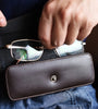 Hasp Reading Glasses Case Hung On the Belt Leather Waistpack Sunglasses Storage Box for Everyday Use