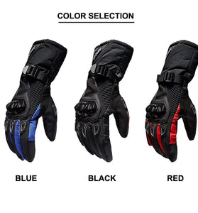 SUOMY Motorcycle Gloves Waterproof Windproof Winter Warm Touch Screen Anti Slip Protective Knuckle Guard Cold Resistant Moto Riding Gloves