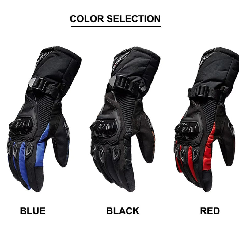 SUOMY Motorcycle Gloves Waterproof Windproof Winter Warm Touch Screen Anti Slip Protective Knuckle Guard Cold Resistant Moto Riding Gloves