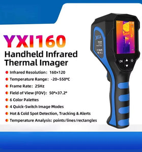 YXI160 Thermal Imaging Camera Handheld High Resolution Infrared Sensor 160x120 Wide Temperature Range Rechargeable Battery Long Working Time