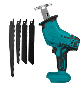 VIOLEWORKS 18V Cordless Reciprocating Saw Body With 4 Saw Blades Woodworking Pruning Saw For Makita 18V Battery