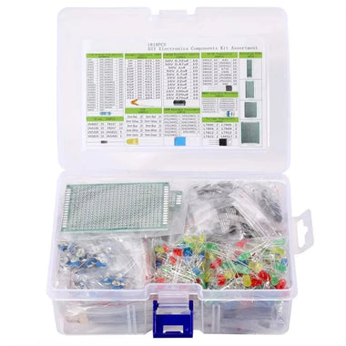 1818Pcs DIY Electronic Component Kit Multicolor LED Transistors Capacitors Versatile Usage for Experimenting Learning