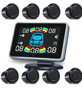 Car Reverse Parking Radar With 8 Parking Sensors Electronics Rear Automatic Detector Reverse Assist Kit Buzzer Car Reversing Radar Does Not Falsely Report Voice Buzzer Horn Alarm Front And Rear Parking
