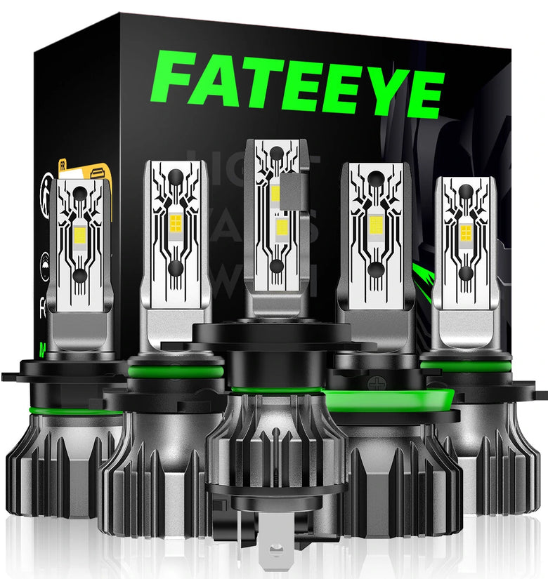FATEEYE A700-F1 DC 9V-18V Car LED Headlight Bulbs 10000LM/ Pair for Car Modification 6500K Front LED Headlamp High Low Beam