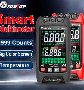 AV TOOLTOP ET8135 Multimeter Color LCD Display 9999 Counts True RMS Auto Range Voltage Current Resistance Diode Capacitor NCV Frequency Temperature Measurement Tool