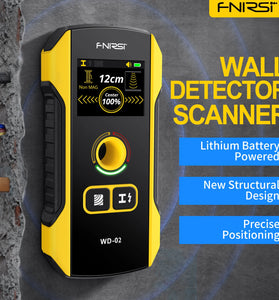 FNIRSI WD-02 Metal Detector Wall Detector Scanner Wooden AC Wires Metal Pipes Rebars Detecting Tool Indicator Light Positioning