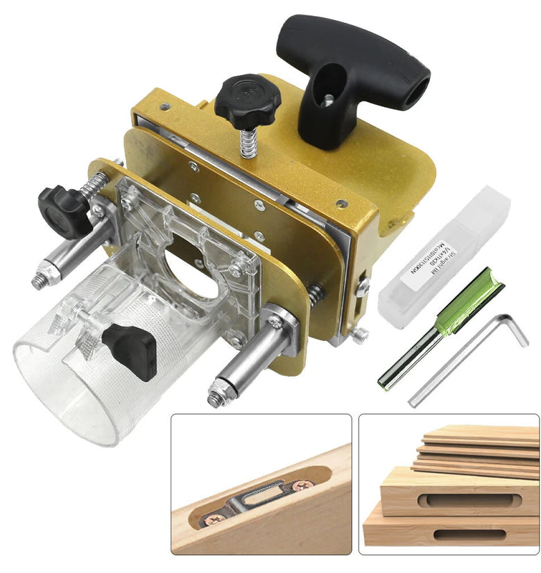 Mortising Jig for 65mm Trimming Machine 2 In 1 Slotting Bracket Invisible Fasteners Punch Locator Linear Track Woodworking Tool