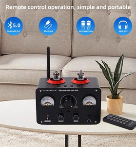 SA-90 Bluetooth Tube Amplifier 80W2 Dual GE5654 Preamp NE5532 Audio HiFi Headphone Amplifier Optical Coaxial RCA U Disk MP3 WAV FLAC Adjustable Bass Treble Low Distortion