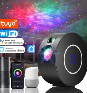 Tuya Smart Star Projector Light WiFi Laser Starry Sky Projector Waving Night Light LED Colorful APP Wireless Control Timing Function Work with Alexa Google Home