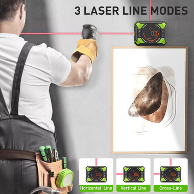 Huepar AG2L Digital Angle Gauge 3-in-1 Laser Level High Precision 0.1 Magnetic Base Backlit LCD 650mAh Battery IP54 Waterproof