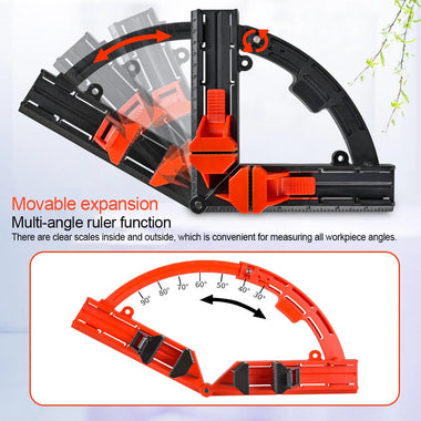 Woodworking 90 Corner Frame Clamp Adjustable Expandable Quick-Lock ABS Plastic Picture Framing Woodworking Tool for Precise Angle Positioning and Efficient Operation