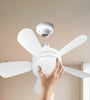 18 Inch E27 Screw Head Fan Light Remote Control Three Color Dimming Detachable Fan Leaf Household Silent Small Fan Light