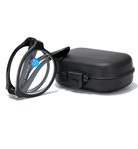 Portable Folding Reading Glasses Fashion Far-sighted Eyewear with Plastic Case Anti Blue Ultralight Diopter Eyeglasses 1.5 To +3.5