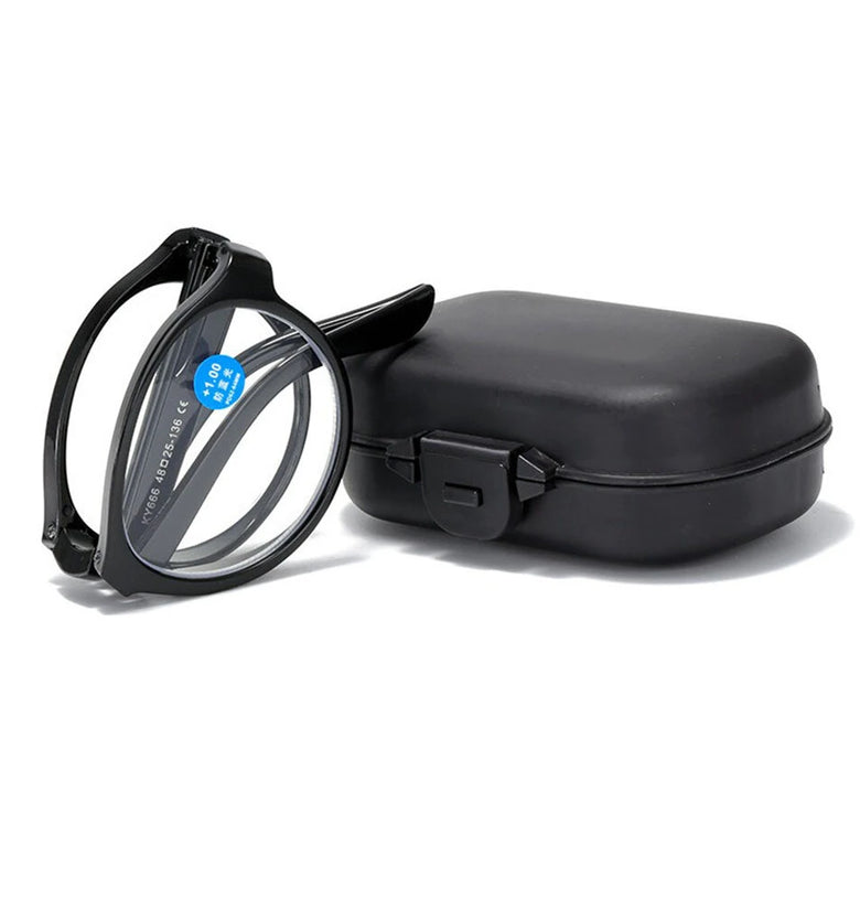 Portable Folding Reading Glasses Fashion Far-sighted Eyewear with Plastic Case Anti Blue Ultralight Diopter Eyeglasses 1.5 To +3.5