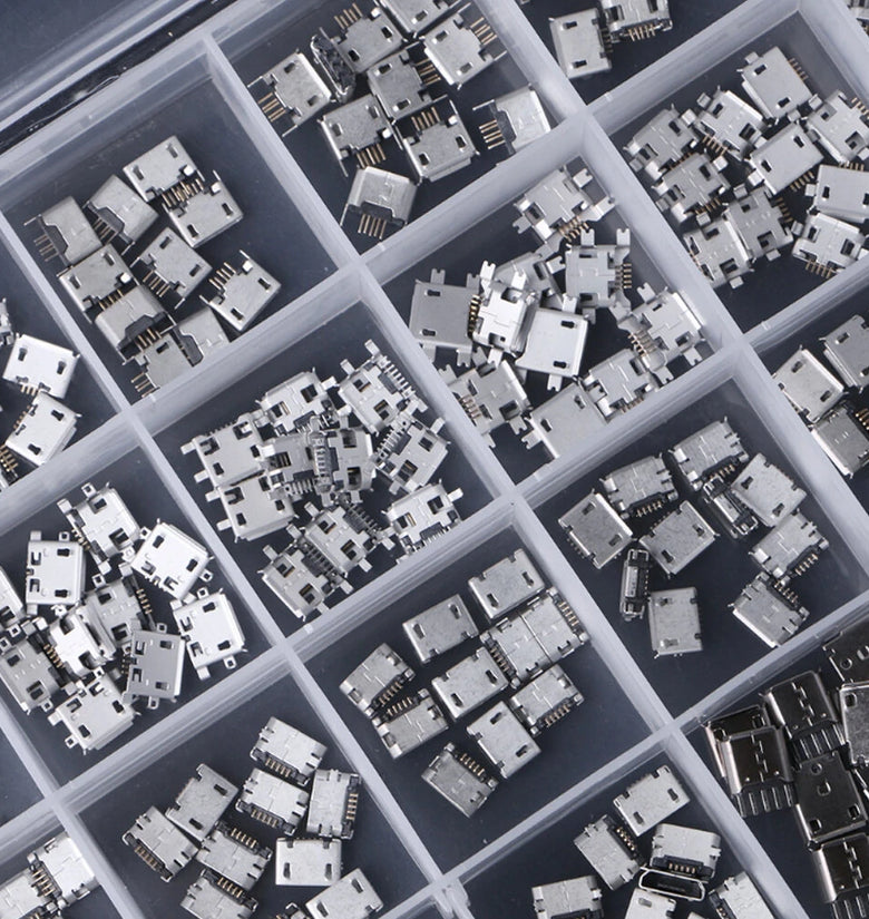 120/240pcs Set 24 Kinds Specification Micro USB Connector Pin Charge Female SMT Socket Jack