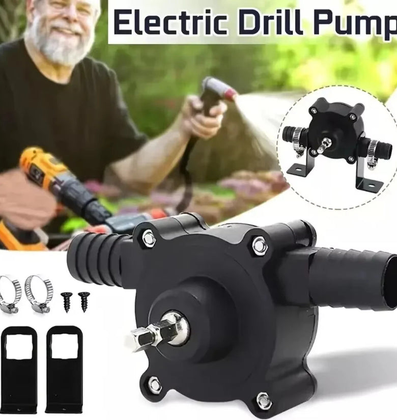 Drill Powered Liquid Transfer Pump Self Priming Compact Portable Lightweight Water Oil Diesel Pump High Efficiency Handheld Electric Drill Pump for Gardening Pool Aquarium Car Washing