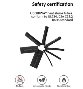 650pcs Heat Shrink Tubing Black Ratio 2:1 Insulation Protection Flame Retardant Heat Shrink Sleeving Wrap Car Electrical Cable Wire Kit Set in a Clear Plastic Box 8 Size