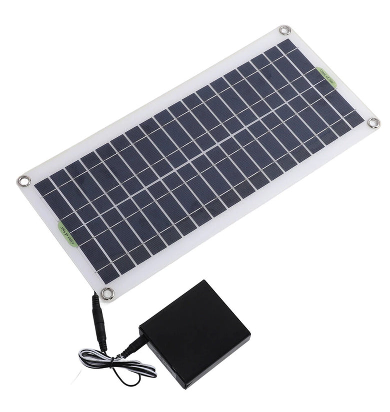 12V 50W Solar Panel with Electric Heating Blanket Waterproof DC Interface Monocrystalline Silicon Energy Storage for Outdoor Camping