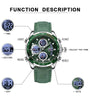 NAVIFORCE Men Multifunctional Quartz Watch Fashion Genuine Leather Strap Sports Watch Exquisite Waterproof Wristwatches for Men's Gift