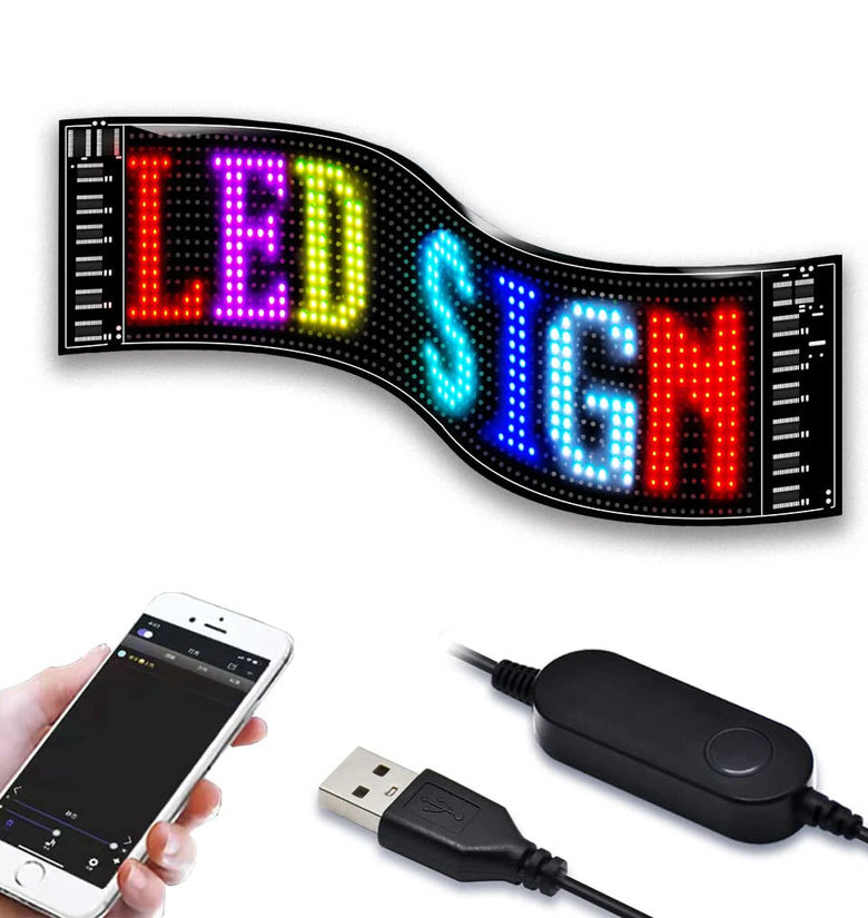 LED Car sign,programmable LED sign, Flexible Matrix panel by Bluetooth APP, LED Display and Sign board for store, shop, bar and business areas