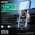WEKOME WP-U208 15W Car Transparent Magnetic Wireless Charging Stand 360 Adjustable Automatic Opening and Closing Induction Magnetic Car Air Vent Phone Stand for Smart Phone for iPhone 16 Pro Max 15 14 13 for Xiaomi 15pro for Huawei Mate XT