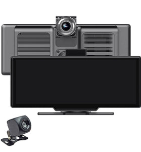 YUEHOO 10.26 Inch 2 Lens 4K Car Radio Player GPS Stereo Android Auto Wireless Carplay Dash Cam Wireless Recorder Dual-Channel Camera