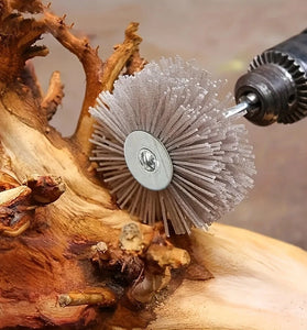 Abrasive Nylon Wheel Brush 80mm Diameter 30mm Thickness 6mm Shank High Strength Polishing Brush Multi Grit Options for Woodworking Finishing