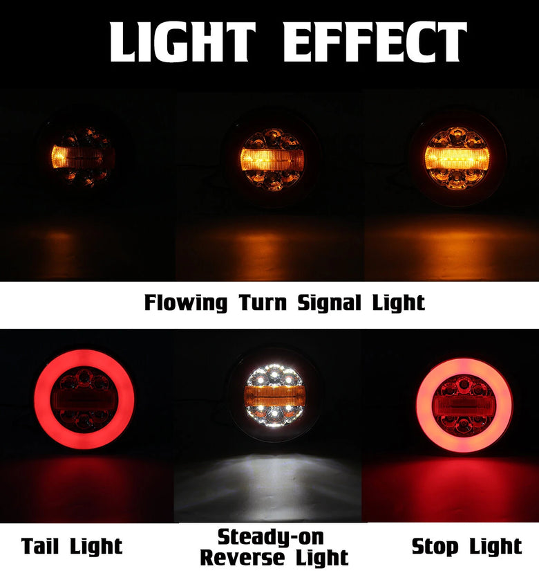 24V 12V-30V LED Hamburger Rear Tail Lights WaterproofFor Truck Lorry Van Caravan Bus Camper