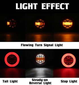 24V 12V-30V LED Hamburger Rear Tail Lights WaterproofFor Truck Lorry Van Caravan Bus Camper