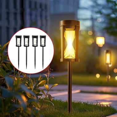 4Pack LED Solar Lawn Light 2300K Warm Light Outdoor Waterproof Garden Night Light Courtyard Decoration Landscape Pathway Lighting