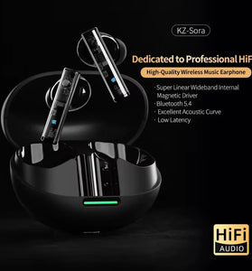 KZ Sora TWS HiFi Earbuds Wireless bluetooth 5.4 Earphone Super Linear Wideband Internal Magnetic Driver Deep Bass AAC Audio 25H Playback Low Latency Music Sports Headphones