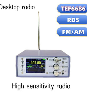 TEF6686 Desktop Radio Professional Grade Sensitivity Antenna FM Full Band 65MHZ-108MHZ AM 144KHZ-27MHZ ABS Material With In-Built Automatic Channel Closure High Coverage International Radio Reception