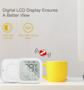 MoesHouse Tuya ZIGBE Smart Digital Temperature and Humidity Sensor LCD Display Intelligent Hygrometer Thermometer Data Log APP Remote Control Compatible with Amazon Alexa & Google Home
