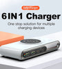 Bakeey WLX-F9A 72W 4-Port USB PD Charger with Wireless Magnetic Charger Pad 2USB-A+2USB-C PD QC3.0 Fast Charging Desktop Charging Station EU Plug US Plug for iPhone 16 15 Pro 14 13 12 Pro Max for Huawei Mate XT for iPad Pro for Airpods for MacBook Pro
