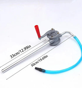 Aluminum Alloy Hand Crank Oil Extractor Pump Lightweight Portable Adjustable Tube Length Automotive Fluid Transfer Tool Workshop Garage Home Use