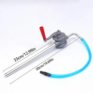 Aluminum Alloy Hand Crank Oil Extractor Pump Lightweight Portable Adjustable Tube Length Automotive Fluid Transfer Tool Workshop Garage Home Use