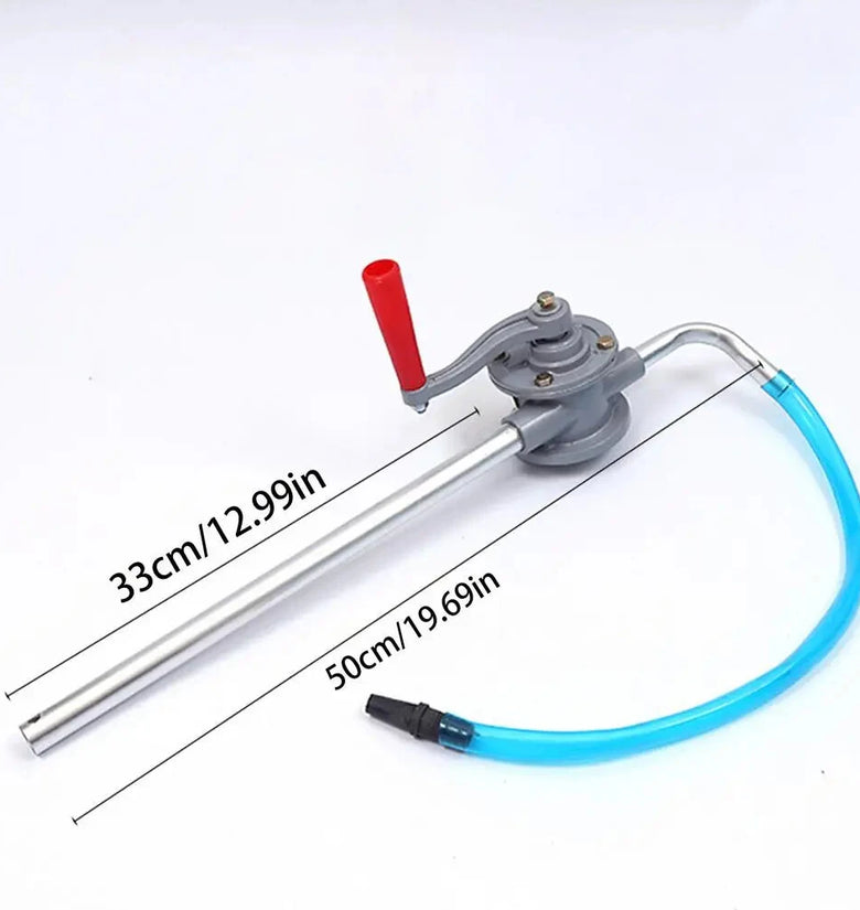 Aluminum Alloy Hand Crank Oil Extractor Pump Lightweight Portable Adjustable Tube Length Automotive Fluid Transfer Tool Workshop Garage Home Use