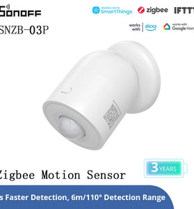 SONOFF SNZB-03P Zigbee3.0 Motion Sensor 5-Seconds Faster Detection Smart Home Security Human Body Detection Smart Scene via eWeLink Work with Alexa Google Home