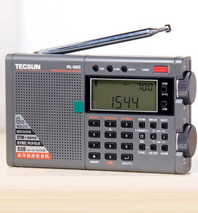 Tecsun PL-520 Portable Full Wave Radio FM/LW/SW/MW SSB Receiver DSP Digital Display Stereo Headphone USB Charging Radios