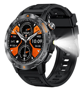 YK06 1.53inch HD Screen LED Flashlight Compass 40 Days Battery Life bluetooth Call Heart Rate Blood Pressure Blood Oxygen Monitor Sleep Monitoring Multi-sport Modes IP68 Waterproof Smart Watch