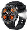 YK06 1.53inch HD Screen LED Flashlight Compass 40 Days Battery Life bluetooth Call Heart Rate Blood Pressure Blood Oxygen Monitor Sleep Monitoring Multi-sport Modes IP68 Waterproof Smart Watch