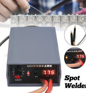 Excellway 5000W Mini Spot Welder High Power Handheld Spot Welding Machine for 18650 Battery Welding Tools for 0.1/0.15/0.2/0.25mm Nickel Strip 0-800A Current Adjustable