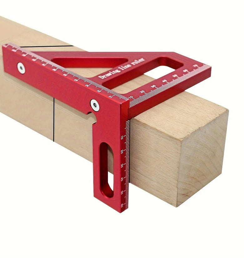 Aluminum Model Center Finder Woodworking Square 45/90 Degree Metric Right Angle Line Gauge Enduring Scribe Carpenter Ruler Wood Measuring Tool