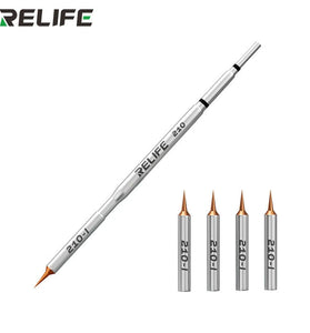 RELIFE 210 Soldering Iron Tips Set With Handle 0.1mm Replaceable Tip For Micro Soldering Phone Screen Flying Jumper Wire Welding